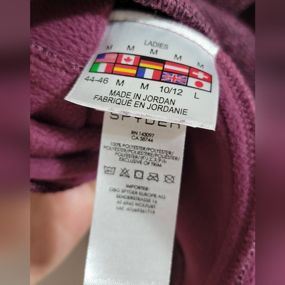 Spyder Fleece Lined Purple Vest - Picture 8 of 9